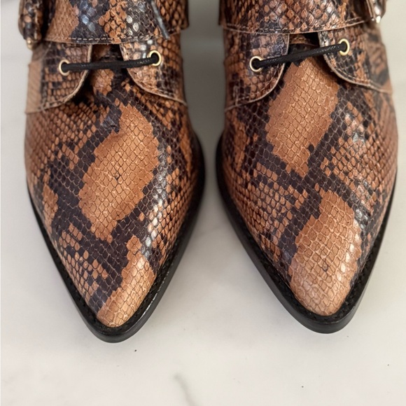 Office London Animal Print Ankle Zip Buckle Biker Cowboy Western Boots - Picture 4 of 6